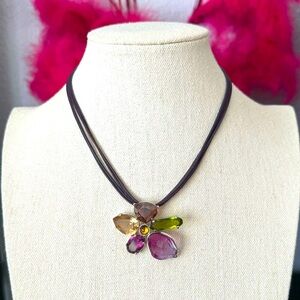 Authentic Swarovski Heritage Large Crystal Flower Necklace